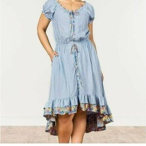 Matilda Jane Blue Stripe Hi Low Dress